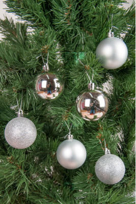 Набір новорічних іграшок в тубусі 6 шт "Silver"